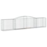 vidaXL Panier de gabions arqué 400x50x80/100 cm Fer galvanisé