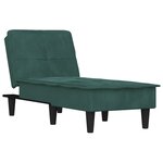 vidaXL Chaise longue vert foncé velours