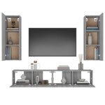 vidaXL Ensemble de meubles TV 4 Pièces Sonoma gris Bois d'ingénierie