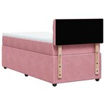 vidaXL Sommier à lattes de lit avec matelas Rose 90x190 cm Velours