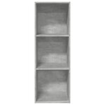 vidaXL Bibliothèque gris béton 40x30x114 cm bois d'ingénierie