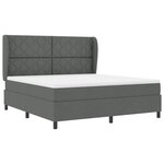 vidaXL Lit à ressorts avec matelas Gris foncé 180 x 200 cm tissu