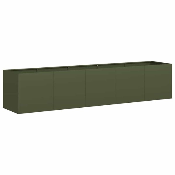 vidaXL Jardinière vert olive 200x40x40 cm acier laminé à froid