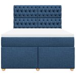 vidaXL Sommier à lattes de lit avec matelas Bleu 140x190 cm Tissu