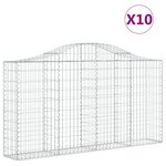 vidaXL Paniers à gabions arqués 10 Pièces 200x30x100/120 cm Fer galvanisé