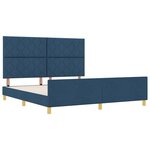 vidaXL Cadre de lit avec tête de lit Bleu 180 x 200 cm tissu