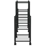 vidaXL Jardinière avec roues 83x25x63 5 cm Noir Fer