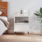 vidaXL Table de chevet Blanc 40x35x50 cm Bois d’ingénierie