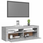 vidaXL Meuble TV avec lumières LED gris béton 120x35x40 cm