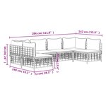 vidaXL Salon de jardin 6 Pièces avec coussins anthracite résine tressée