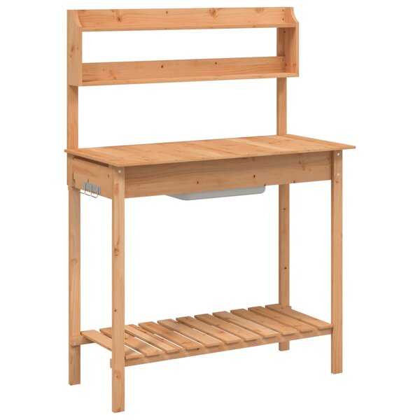 vidaXL Table de rempotage avec évier marron bois massif de sapin