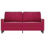vidaXL Canapé à 2 places Rouge bordeaux 140 cm Velours