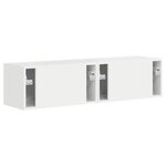 vidaXL Meuble TV mural 2 Pièces Blanc Brillant 60 x 31 x 29.5 cm