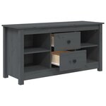 vidaXL Meuble TV Gris 103x36 5x52 cm Bois de pin massif