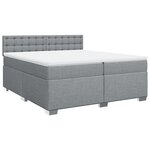 vidaXL Sommier à lattes de lit avec matelas Gris clair 200x200cm Tissu