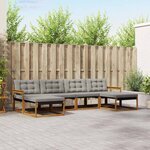 vidaXL Ensemble de canapés d'extérieur 6 Pièces Gris Naturel et Clair