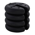 Lot de 4 poids de lestage rond pour tonnelle barnum tente dim. Ø 25 x 6H cm HDPE noir