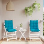 vidaXL Coussins de chaise à dossier bas lot de 2 bleu clair