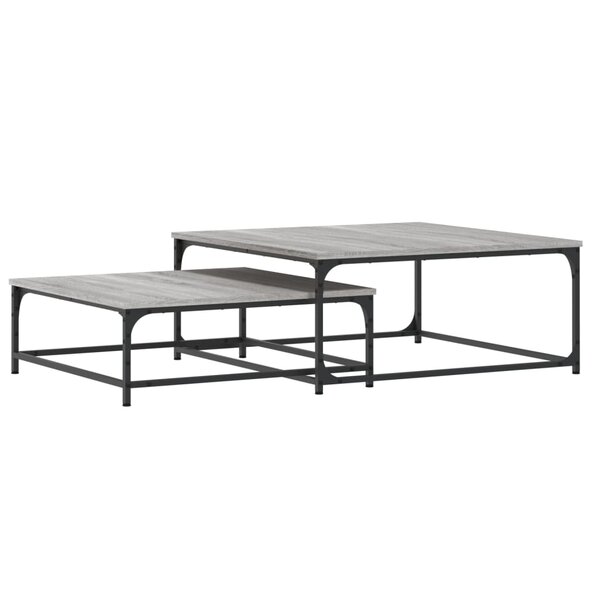 vidaXL Tables basses gigognes 2 Pièces sonoma gris bois d'ingénierie