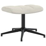 vidaXL Chaise de relaxation avec tabouret Blanc crème Velours