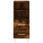 vidaXL Buffet haut Chêne fumé 34 5x34x180 cm Bois d'ingénierie