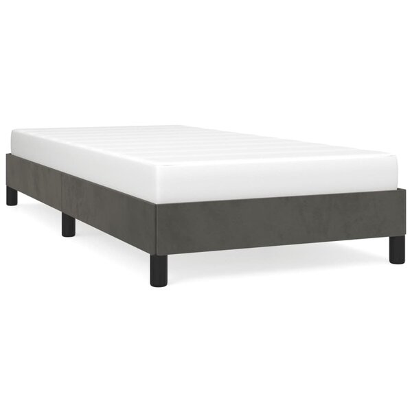 vidaXL Cadre de lit Gris foncé 90x200 cm Velours
