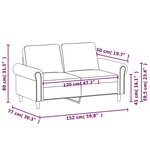 vidaXL Canapé à 2 places Crème 120 cm Velours