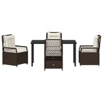 vidaXL Ensemble de Jardin 5 Pièces Marron Rattan Poly