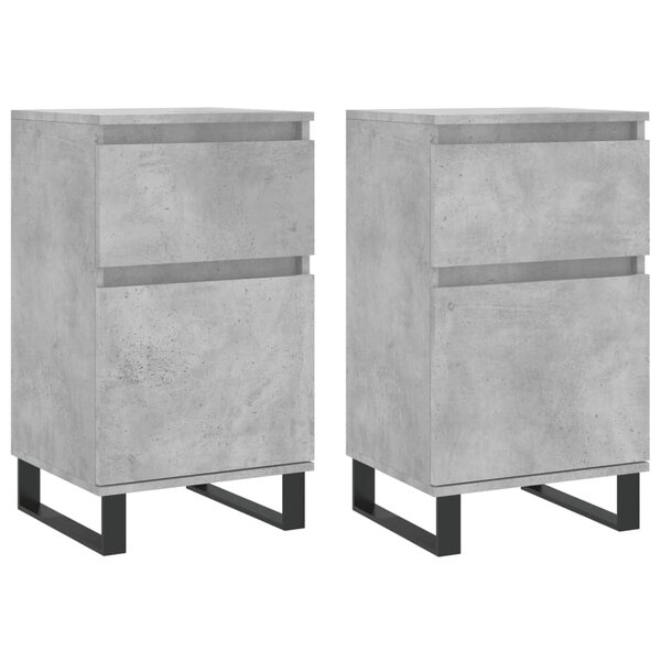 vidaXL Buffets 2 Pièces gris béton 40x35x70 cm bois d'ingénierie