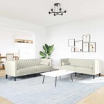 vidaXL Ensemble de canapé Chesterfield et traversins 2Pièces velours