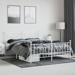 vidaXL Cadre de lit métal avec tête de lit/pied de lit blanc 180x200cm