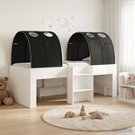 vidaXL Lit avec Tunnel 4 Pièces Blanc et noir Bois d'ingénierie