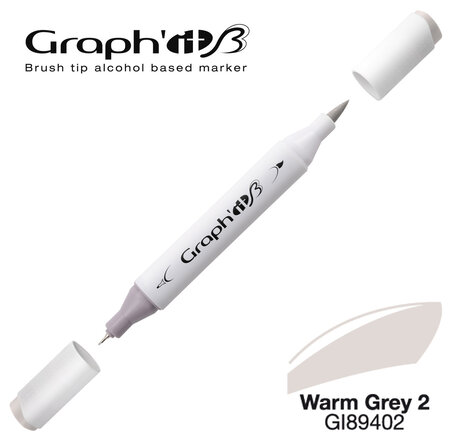 Marqueur manga à l'alcool Graph'it Brush 9402 Warm Grey 2