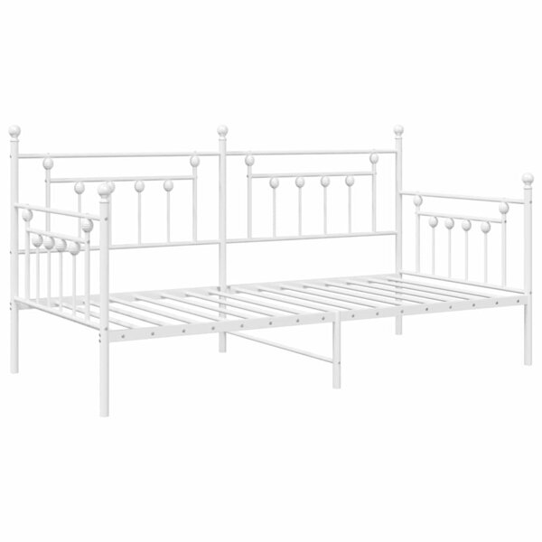 vidaXL Cadre de lit de jour avec tête de lit Blanc 90 x 190 cm Acier