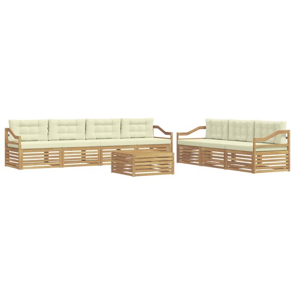 vidaXL Ensemble de canapés d'extérieur 8 pc Blanc et crème Polyester