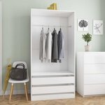 vidaXL Garde-robe Blanc 100x50x200 cm Bois d'ingénierie