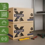 Pack and Move - Lot de 10 Cartons Déménagement X Strong - 60 x 40 x 40 cm - Charge 40 kg - Extrême Résistance - Grande Capacité