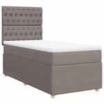 vidaXL Sommier à lattes de lit avec matelas Taupe 100x200 cm Tissu
