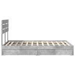 vidaXL Lit de Rangement Gris béton 135 x 190 cm Bois d'ingénierie