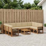 vidaXL Ensemble de canapés d'extérieur 10 Pièces Naturel et Beige