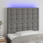 vidaXL Tête de lit à LED Gris foncé 80x5x118/128 cm Tissu