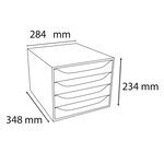 Module De Classement Ecobox Office 4 Tiroirs - Rouge - Exacompta