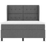 vidaXL Lit à ressorts avec matelas Gris foncé 160 x 200 cm tissu