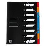 Trieur à élastiques plastique oxford 8 compartiments a4 noir