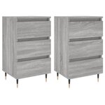 vidaXL Tables de chevet 2 Pièces sonoma gris 40x35x69 cm bois ingénierie