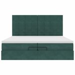 vidaXL Cadre de lit ottoman avec matelas vert foncé 200x200 cm velours