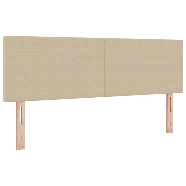 vidaXL Tête de lit LED Vert gris 160 cm Tissu en velours côtelé