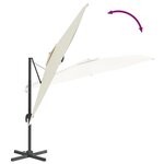 vidaXL Parasol déporté avec mât en aluminium Blanc sable 400x300 cm