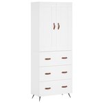 vidaXL Buffet haut Blanc 69 5x34x180 cm Bois d'ingénierie