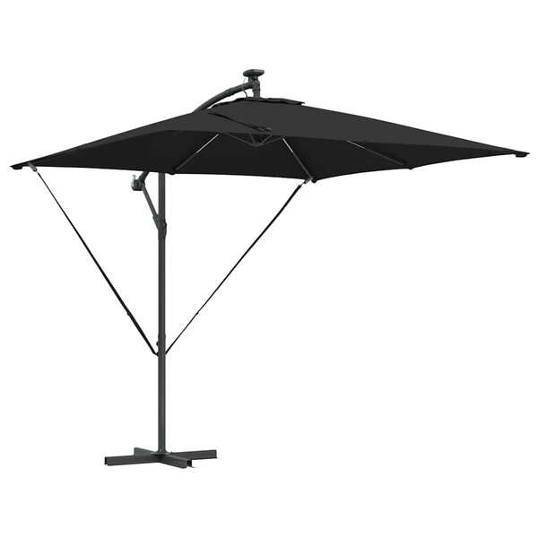 vidaXL Parasol banane à mât déporté Noir 249 x 249 x 250 cm